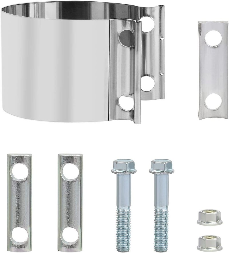 DOCAS 2pcs 5 Inch 5" 5.0 Butt Joint Exhaust Band Clamp Sleeve Stainless Steel 304 - Image 4